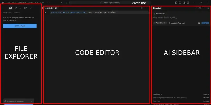 Cursor IDE window (Source: Cursor)